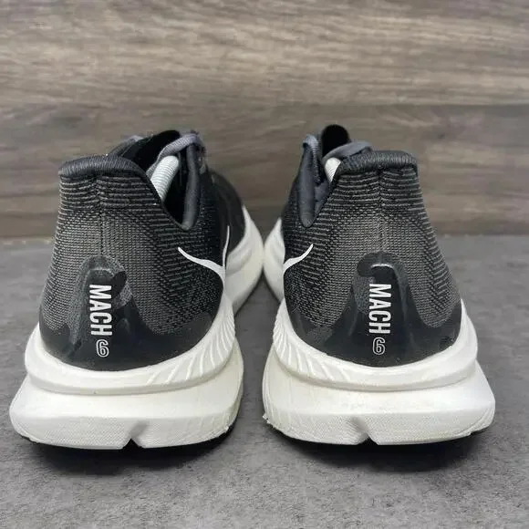 HOKA Mach 6 Running Shoes Mens Size 11.5 Black White Sneakers One One